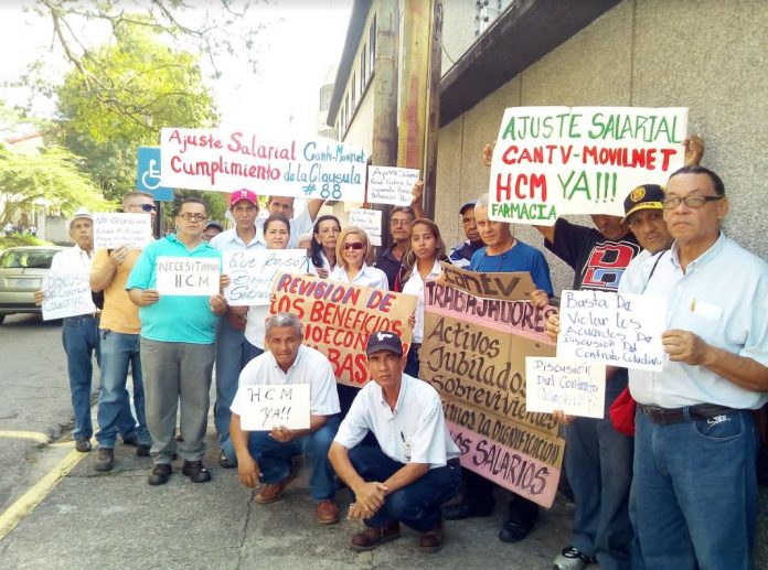 Empleados de la Cantv solicitan al Gobierno nacional elevar su salario a un Petro variable | Foto: Johana Prieto Andrade