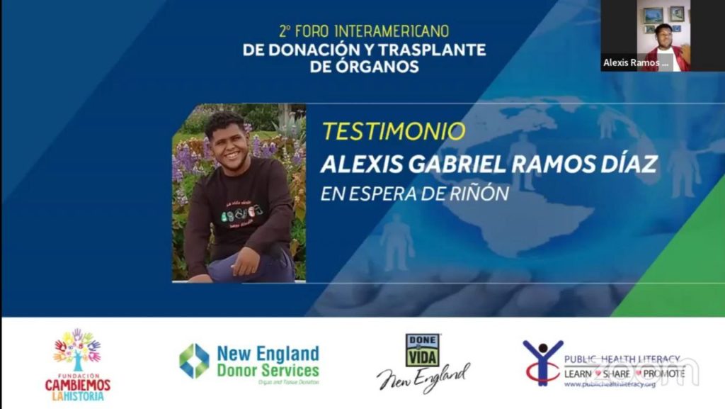 Participación de Alexis Gabriel Ramos Díaz en el II Foro Interamericano de Donación y Trasplante de Órganos